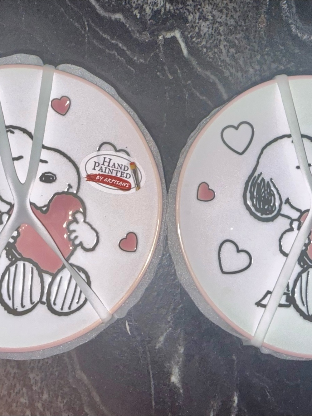 Zrike Peanuts Snoopy Valentine's Day 6-inch appetizer plates set of 8